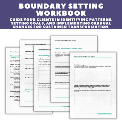 Boundary Setting E-Book + Workbook + Email Copies - Complete Lead Magnet for Coaches - Coaching Tool